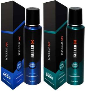 KILLER Cyclone, Ocean (150ml Each) Deodorant Spray  -  For Men & Women