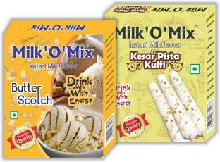 Milk'O'Mix Butterscotch and Kesar Pista Kulfi Flavored Milk Powder