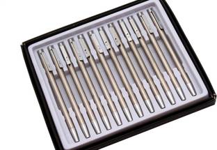 Ledos set of 12 - super mini size metal body ballpoint pen unique clip press mechanism Pen Gift Set