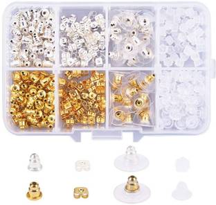 DIY Crafts Style Brass and Plastic Earnut Earring Studs