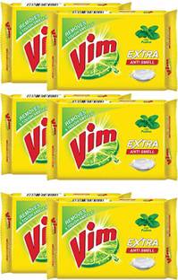Vim EXTRA ANTI SMELL BAR with pudina 250 GM (pack of 6) Dishwash Bar