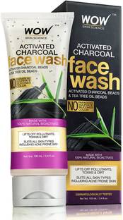 WOW SKIN SCIENCE Activated Charcoal -with Activated Charcoal Beads-No Sulphates & Parabens_2 Face Wash