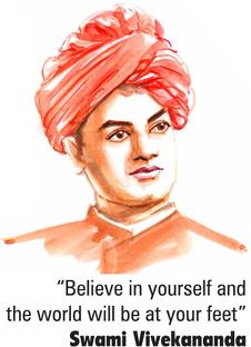 Impression Wall 51 cm Swami Vivekananda Self Adhesive Sticker