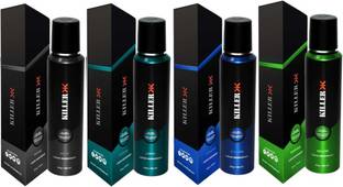 KILLER Wave, Ocean, Cyclone, Marine (150ml Each) Deodorant Spray  -  For Men & Women