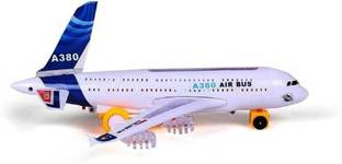 Haulsale Musical AeroPlane Airbus Bump & Go Action Toy with Sound & Light-334