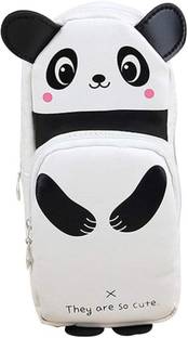 Bornio Cute Panda Pencil pouch Pencil Box for Girls, boys , Kids PANDA Art Artificial Leather Pencil Box