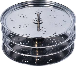 Naveen 4 IDIYAPPAM Plates Stand High Food Grade Idly Pot Stainless Steel, Idli Pot 3 Plates Induction & Standard Idli Maker