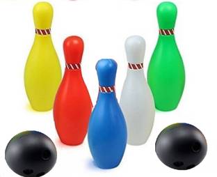 acbp Kids Bowling Set with 5 Pins & 2 Ball Bowling Board Game Bowling