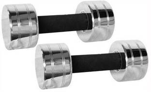 Proactive FITNESS Light Work-Out 2kg PAIR (2pcs * 2kg = 4kg) Chrome Plated Steel Fixed Weight Dumbbell