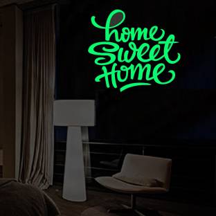 DreamKraft 3 cm "Home Sweet Home" Kids Room Radium Night Glow Self Adhesive Fluorescent Sticker Self Adhesive Sticker