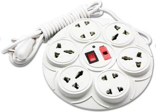Digiway 8 SOCKET 1 SWITCH ROUND EXTENSION CORD/ EXTENSION BOARD(CORD LENGTH:-2.0 METER) 8  Socket Extension Boards