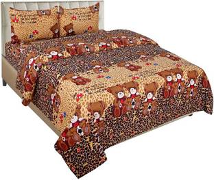 Megamall Microfiber Double Flat 144 TC Cartoon Bedsheet