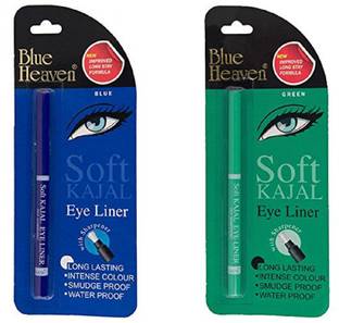 BLUE HEAVEN Combo of Soft Kajal (Blue) & Soft Kajal (Green) 0.62 g