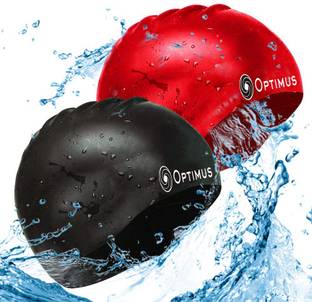 Optimus Combo of 2 Unisex Swimming Non-Slip Highly Durable Silicon Cap Swimming Cap