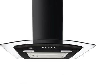 Glen Designer Kitchen Chimney 6070 Junior with Free Installation Wall Mounted Black 1000 CMH Chimney