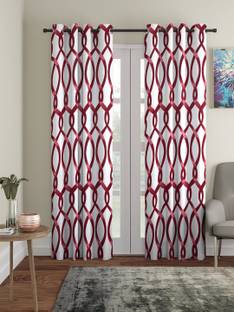 Cortina 210 cm (7 ft) Polyester Semi Transparent Door Curtain (Pack Of 2)