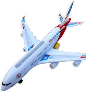 mayank & company MUSICAL,SELF ROTATING AIR BUS TOY (Multicolor)
