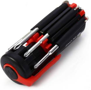 Aryshaa 8 in 1 Plastic Multi-Function Screwdriver Kit + 6 LED Light Torch Combination Screwdriver Set