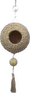 Jainsons Pet Products Jute and Earthenware Bird Nest Bird House