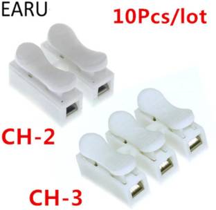 DIY Crafts B077GC5R3M 10 Pcs Spring Wire Connector Splice Cable Clamp Terminal 2 - Way Led Strip Quick Connector Splice with No Welding No Screws Cable Clamp Terminal Manual Crimper