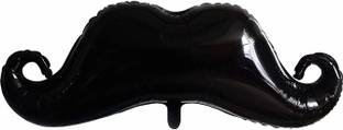 Bash N Splash Solid Large Mustache Black Little Man Theme Party Foil Balloon Balloon