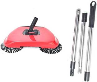Epyz Automatic Hand Push Sweeper 360-Degree Rotating Built-In Automatic Sweeping Machine ,Dustpan And Trash Bin 3 In 1 Floor Cleaning System Dust Mop