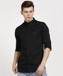 tommy hilfiger mens black shirt