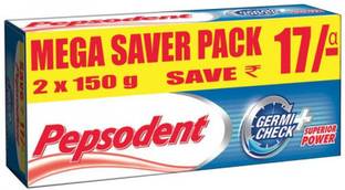 PEPSODENT Germicheck Toothpaste Value Saver Pack (2x150g) (Pack of 2) Toothpaste