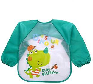 FOK 1 Pc Full Sleeves Washable Waterproof Feeding Bib for Babies and Kids (Multicolor)
