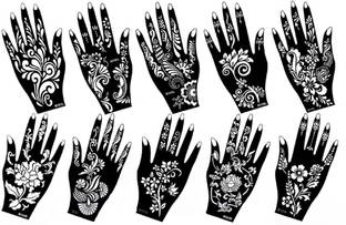 IVANA'S Ivana's Henna Tattoo Stencil (Set for 10) Women Girls Hand
