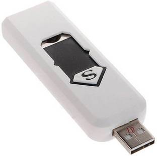 MOBIASHTA DC Connector Flameless USB Electronic Rechargeable Lighter Environment Friendly Pocket Size Compact Easy to Carry (WHITE) Car Cigarette Lighter