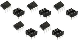 e4u IC555 General Purpose Timer IC + IC Base - 5 Pieces Electronic Components Electronic Hobby Kit