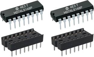 e4u HD74LS148P 8 Line To 3 Line Octal Priority Encoder IC + IC Base - 2 No's Electronic Components Electronic Hobby Kit