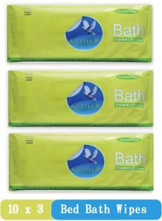 GLIDER Hygenic and Antiseptic Large Bath Wipes ( Pack of 3 )