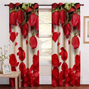 DEHATI STORE 212 cm (7 ft) Polyester Semi Transparent Door Curtain Single Curtain