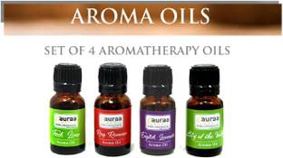 Asian Aura LILY OF THE VALLEY, ROSY ROMANCE, FRESH LIME, ENGLISH LAVENDER Aroma Oil Aroma Oil Fragrances Set Pack Of 4