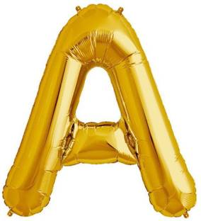 Utkarsh Solid Golden Color Alphabet (A) 3D Foil Letter Balloon