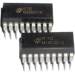 Technical hut 12ED Ht12E + Ht12D Encoder Decoder Ic'S + Ic Base, 2 Pieces, Set of 2 Electronic Components Electronic Hobby Kit