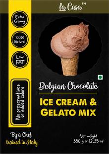 La Casa Belgian Chocolate Gelato & Ice-Cream Mix | Extra Creamy | Low Fat | 100% Natural 350 g
