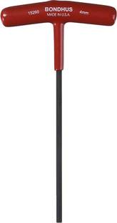 BONDHUS 15260 4.0mm Hex T-Handle 6" Length Allen Key Set