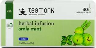 Teamonk Amla Mint Herbal Infusion Tea, 30 Tea Bag Amla, Mint Herbal Infusion Tea Bags Box