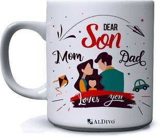 alDivo Gift Dear Son Mom Dad Loves You Printed Ceramic Coffee Mug