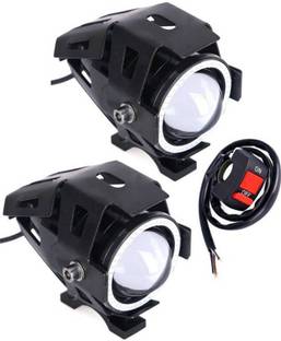 Torq U7 FOG LAMPS WITH BLUE RING PAIR WITH SWITCH Headlight Motorbike LED (12 V, 25 W)