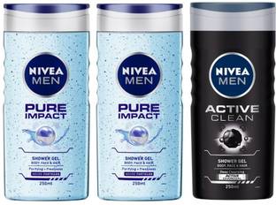 Nivea Men Pure Impact and Active Clean Shower Gel