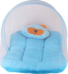 Ishanhandloom High Quality Velvet Baby Bedding Set Blue Mosquito net New born baby