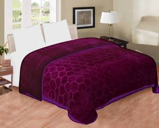 YOUNGMAN Geometric Double Mink Blanket for  Heavy Winter