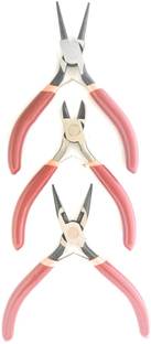 JERN Pliers Set with Wire Cutter, Round and Flat Nose Pliers -Set of 3 Round Nose Plier