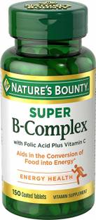 Nature's Bounty Super B-Complex with Folic Acid Plus Vitamin C, 150 Coated Tablets