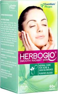 ESSENTIUM PHYGEN Herboglo for Smooth & Radiant Skin, 100% Herbal - Effective for Acne, 60 Capsules