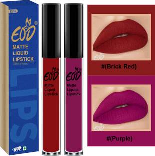 EOD Soft Matte Kiss Proof Vegan Made in India Liquid Lipstick Long Wearing Set of 2 Lip Gloss Set no 72